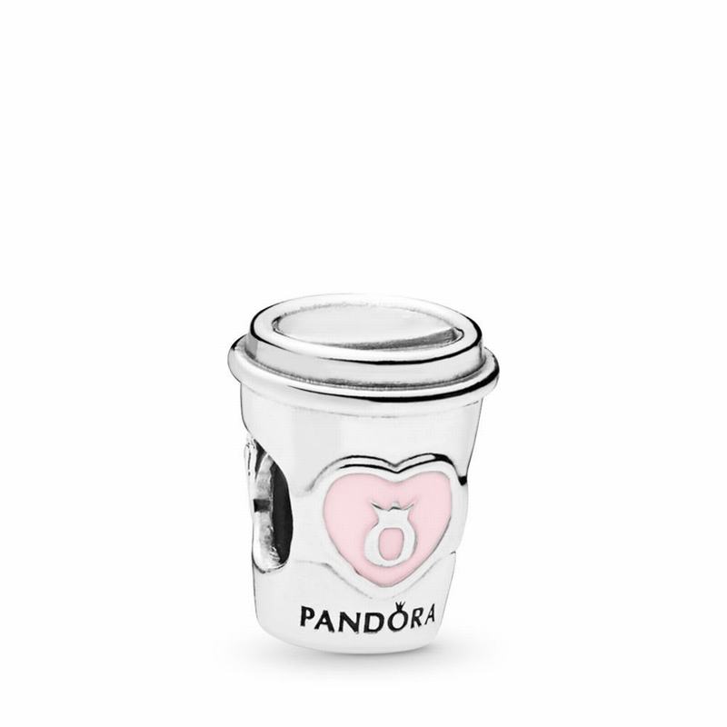 Pandora Drink To Go Charm Ireland - Sterling Silver/Enamel/Pink - 852407SIG